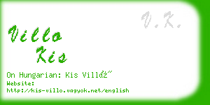 villo kis business card